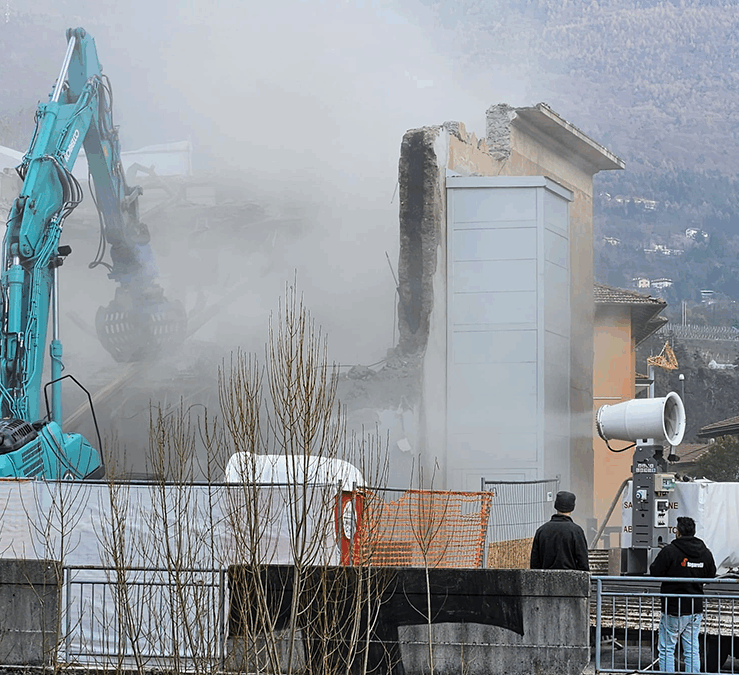 Abbattitore di polveri per demolizioni, cantieri e cave